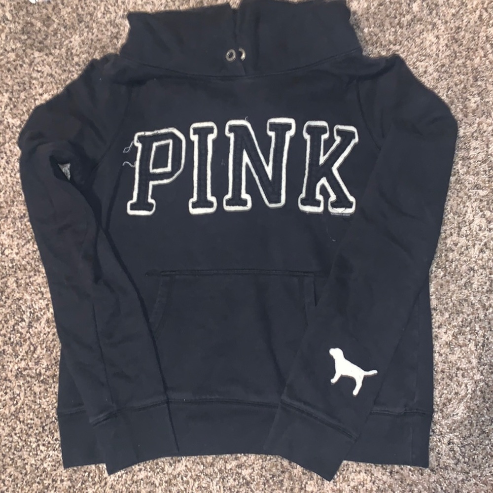 Victoria’s Secret pink black hoodie, size medium